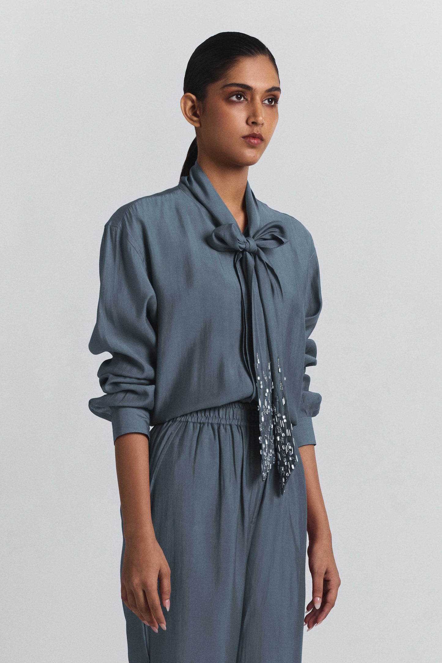 Tie-Neck Embellished Set