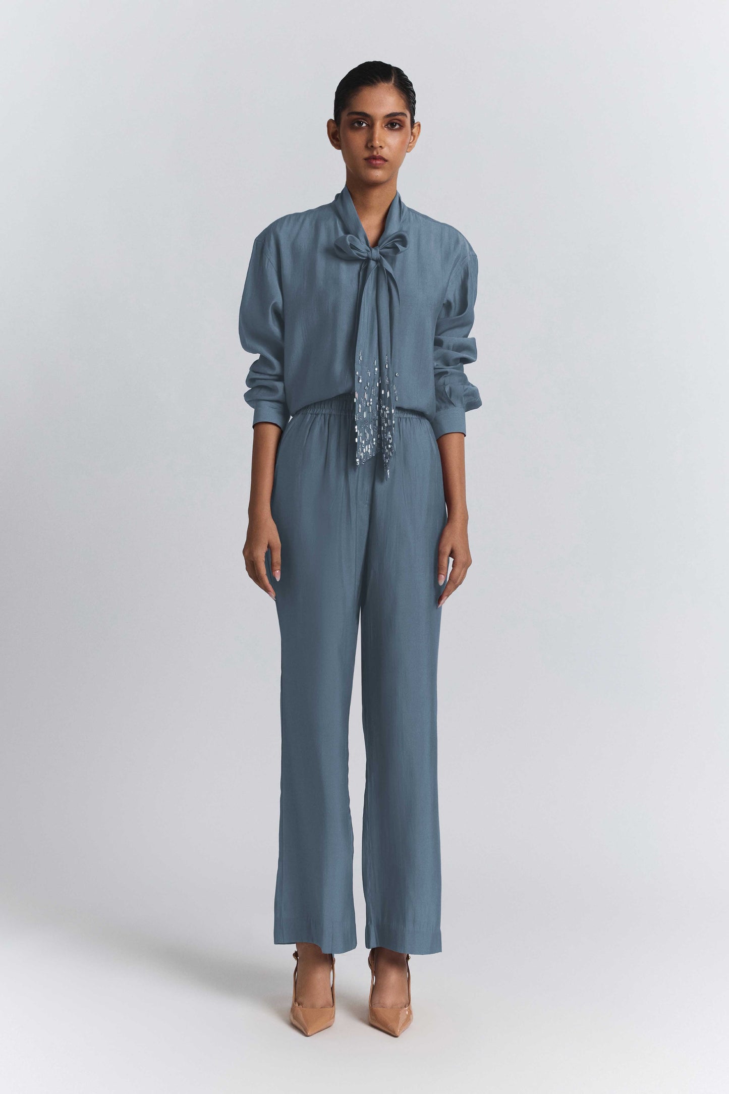 Tie-Neck Embellished Set