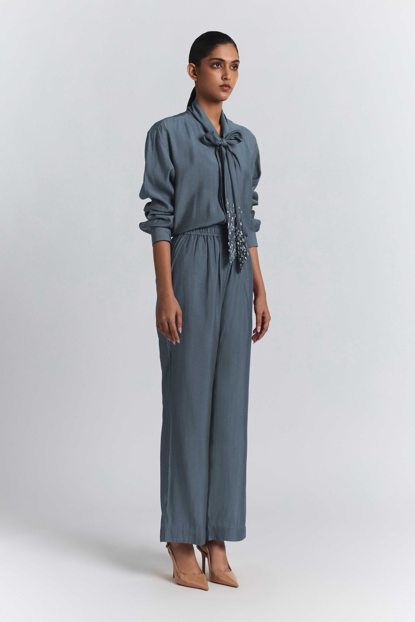 Tie-Neck Embellished Set
