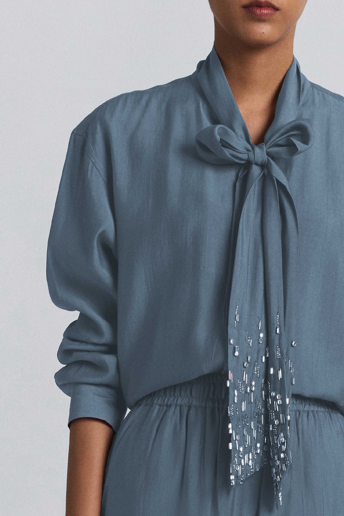 Tie-Neck Embellished Set