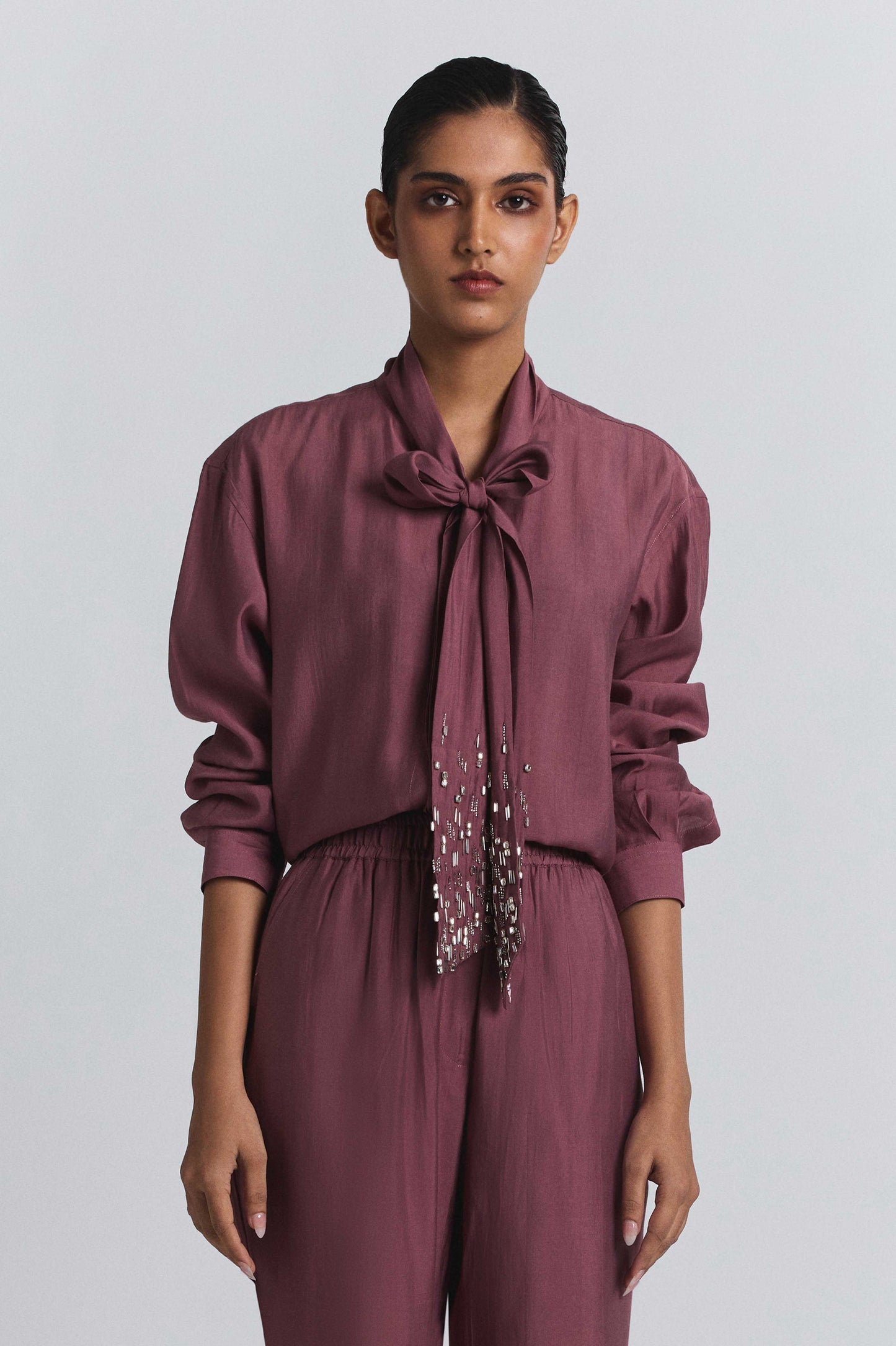Tie-Neck Embellished Set