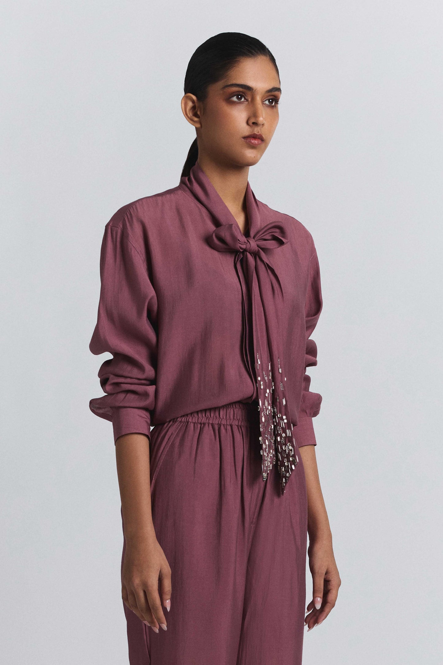 Tie-Neck Embellished Set