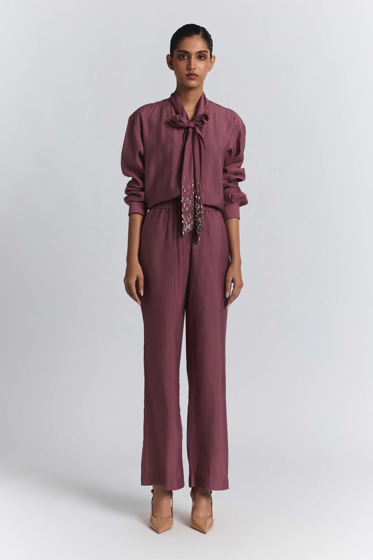 Tie-Neck Embellished Set