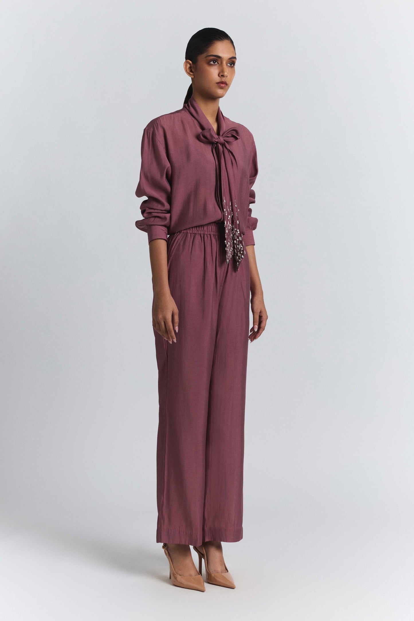 Tie-Neck Embellished Set