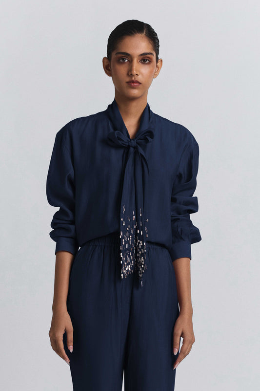 Tie-Neck Embellished Set