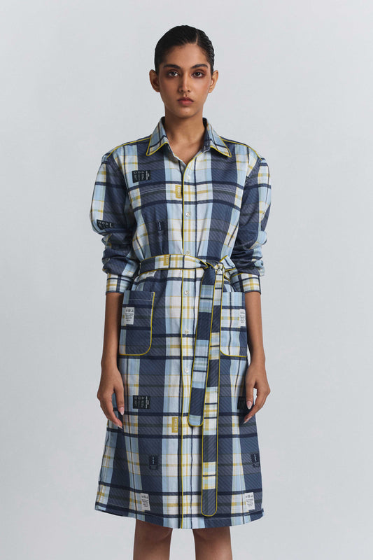 Vintage Checkered Shirt Dress