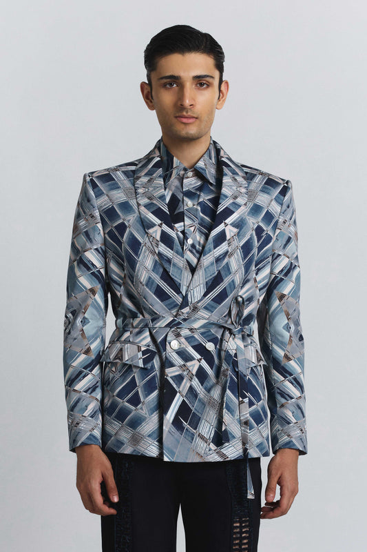 Vortex Print Shaped Blazer
