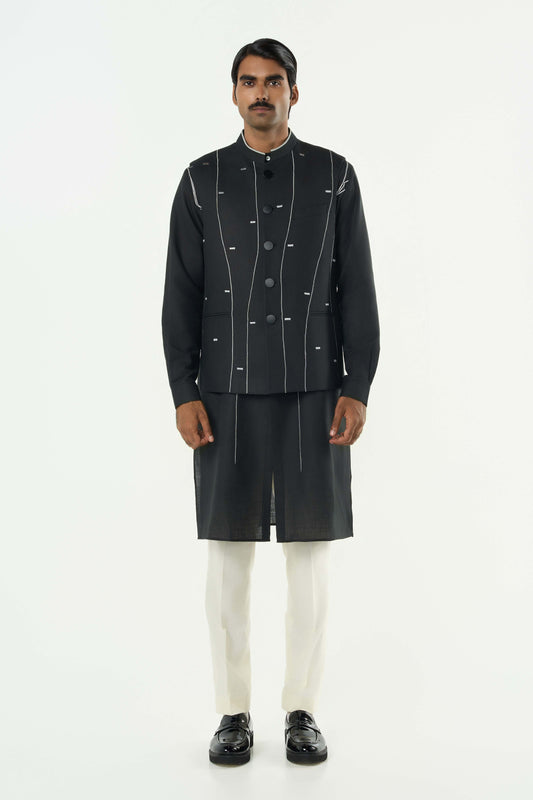 Warp line Bandi Jacket Set - Black