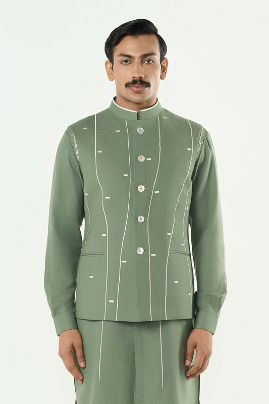 Warp Line Bandi Jacket - Sage Green