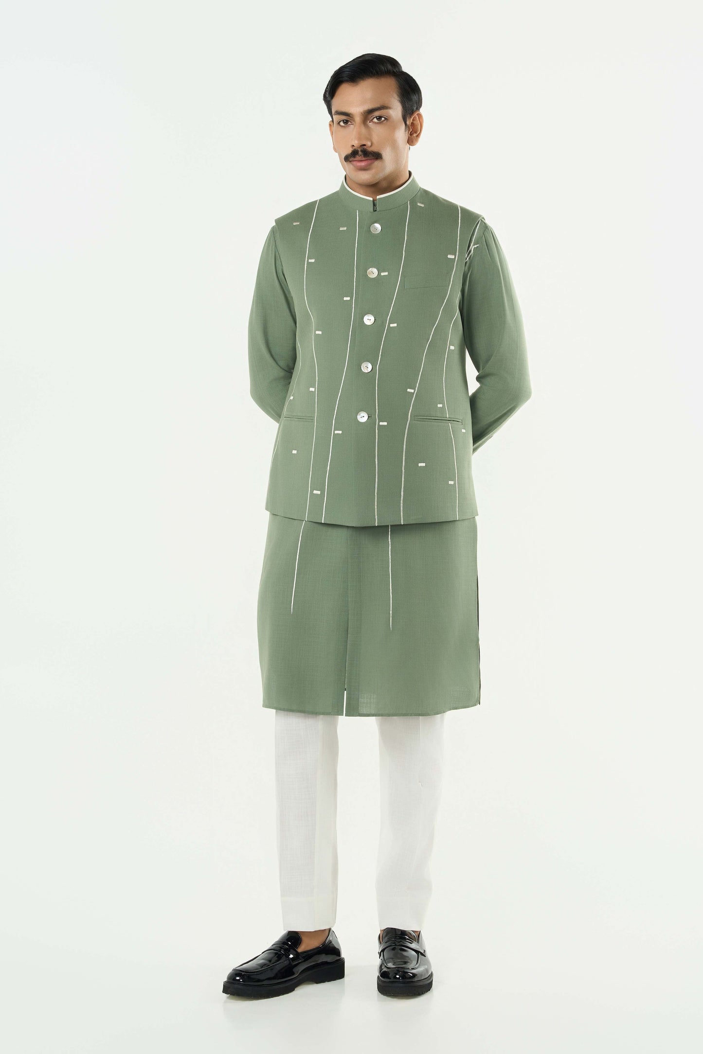 Warp Line Bandi Jacket - Sage Green