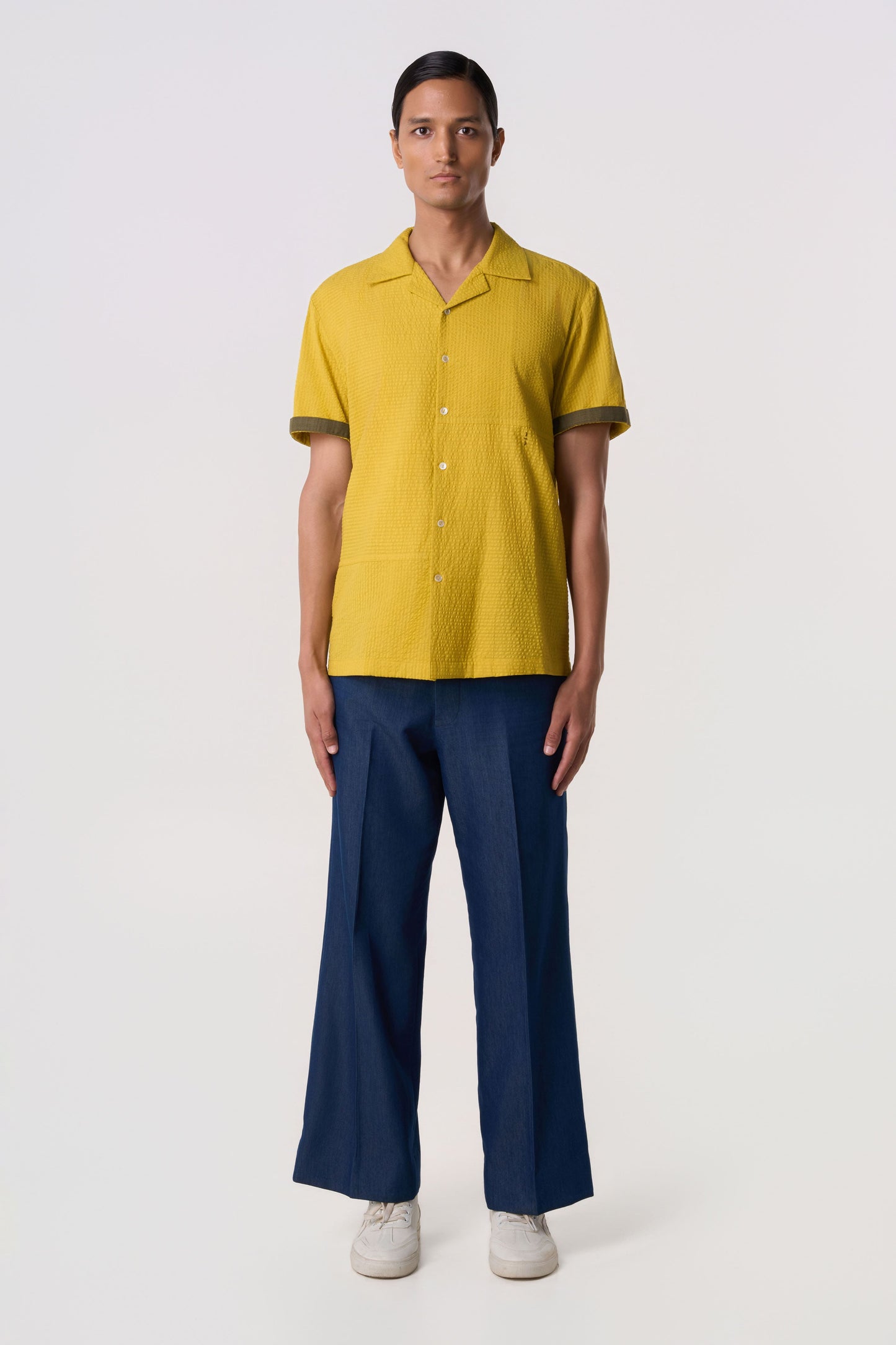 Citrine Seersucker Camp Shirt