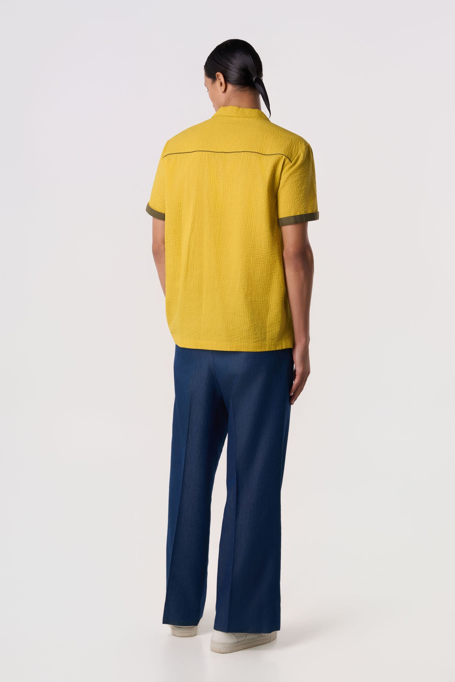 Citrine Seersucker Camp Shirt