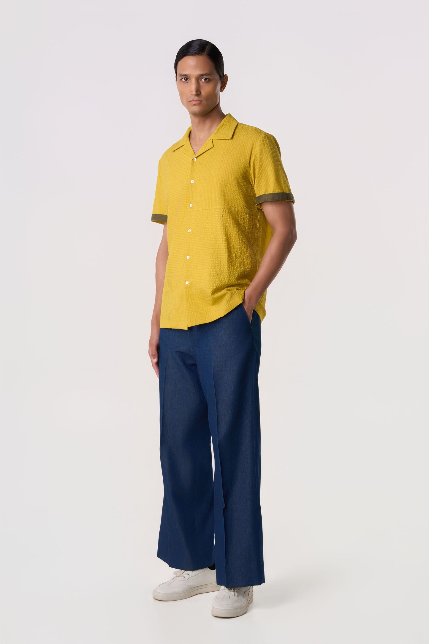 Citrine Seersucker Camp Shirt