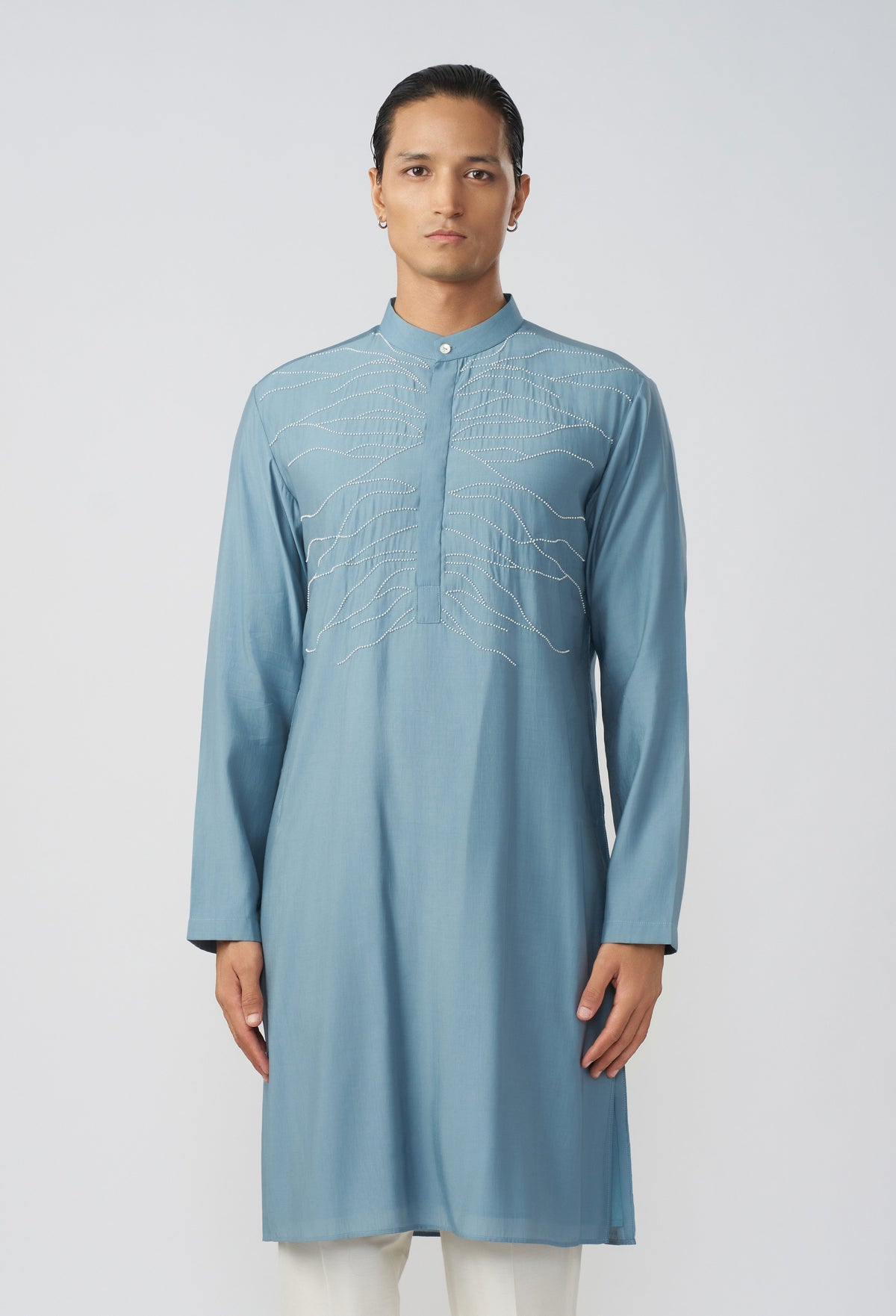 City Roots Kurta - Blue Ash Grey