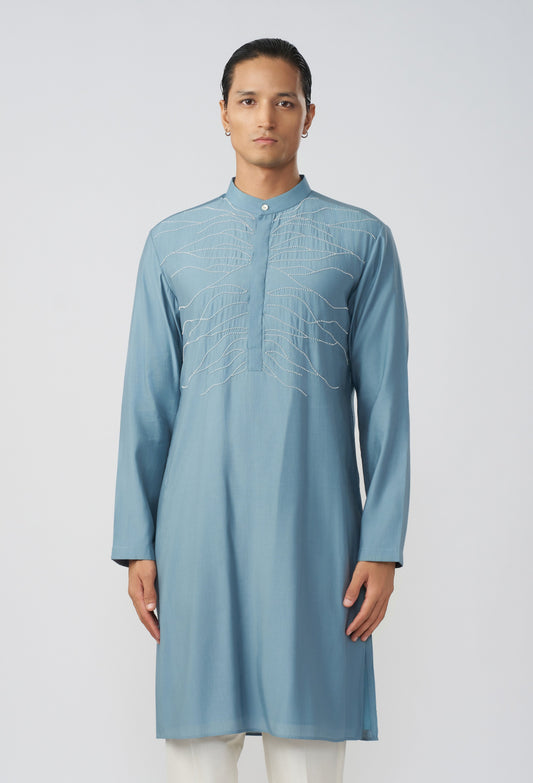 City Roots Kurta - Blue Ash Grey