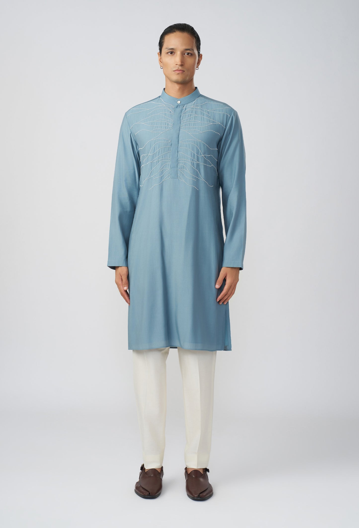 City Roots Kurta - Blue Ash Grey