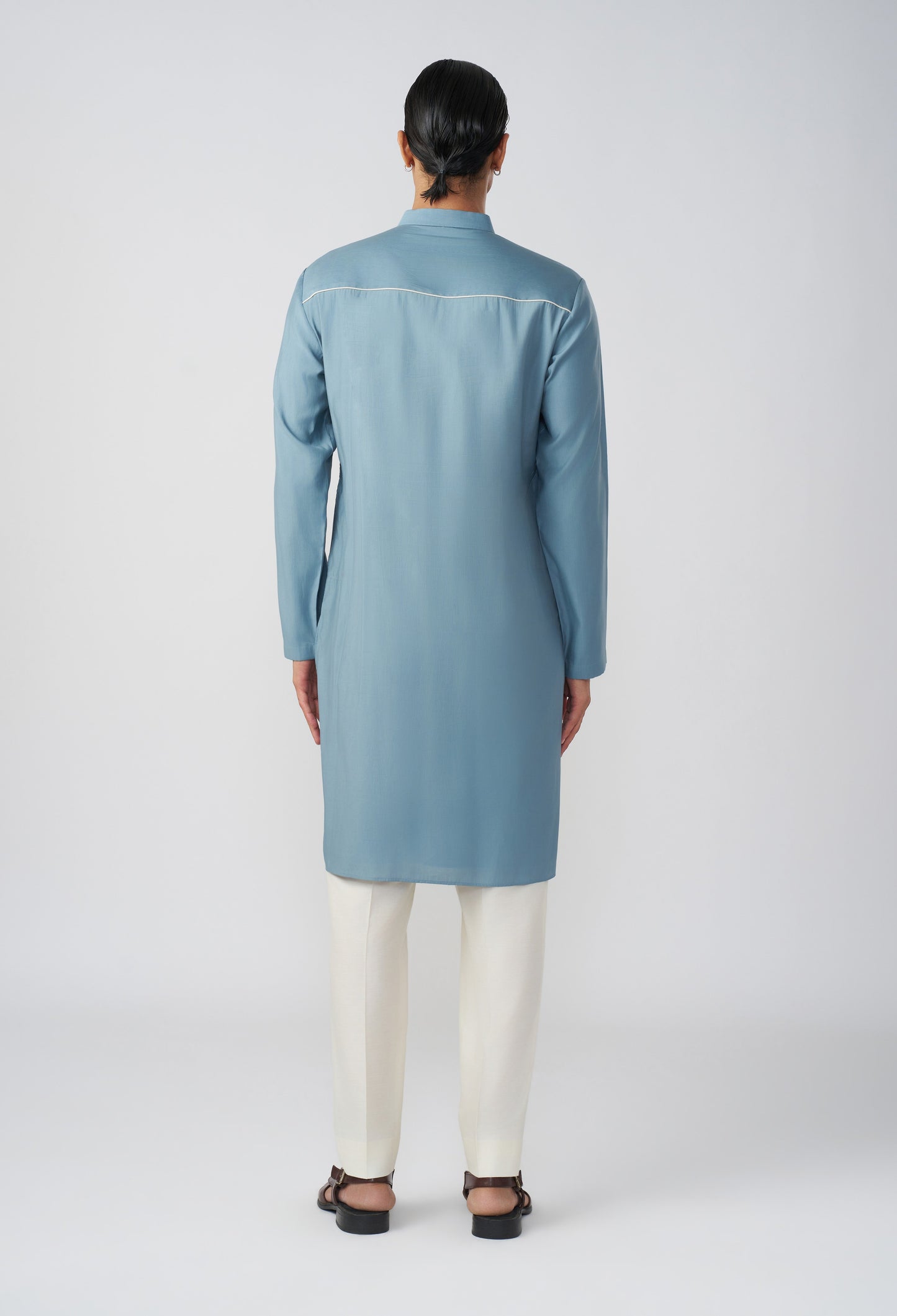 City Roots Kurta - Blue Ash Grey