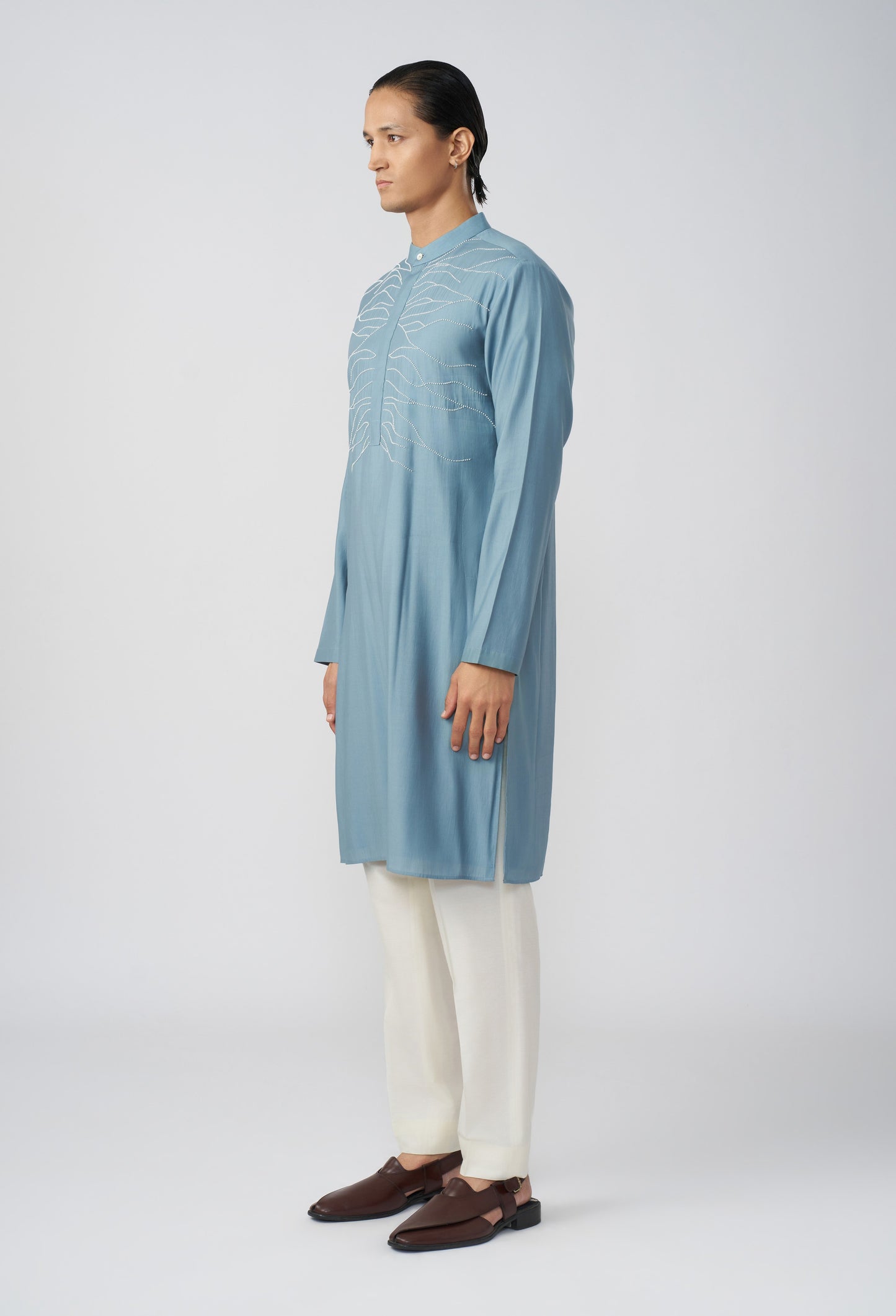 City Roots Kurta - Blue Ash Grey