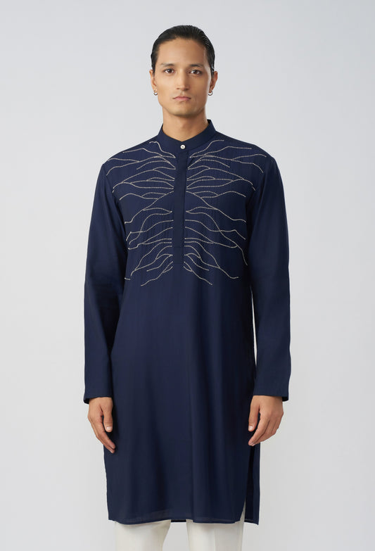 City Roots Kurta - Navy Blue