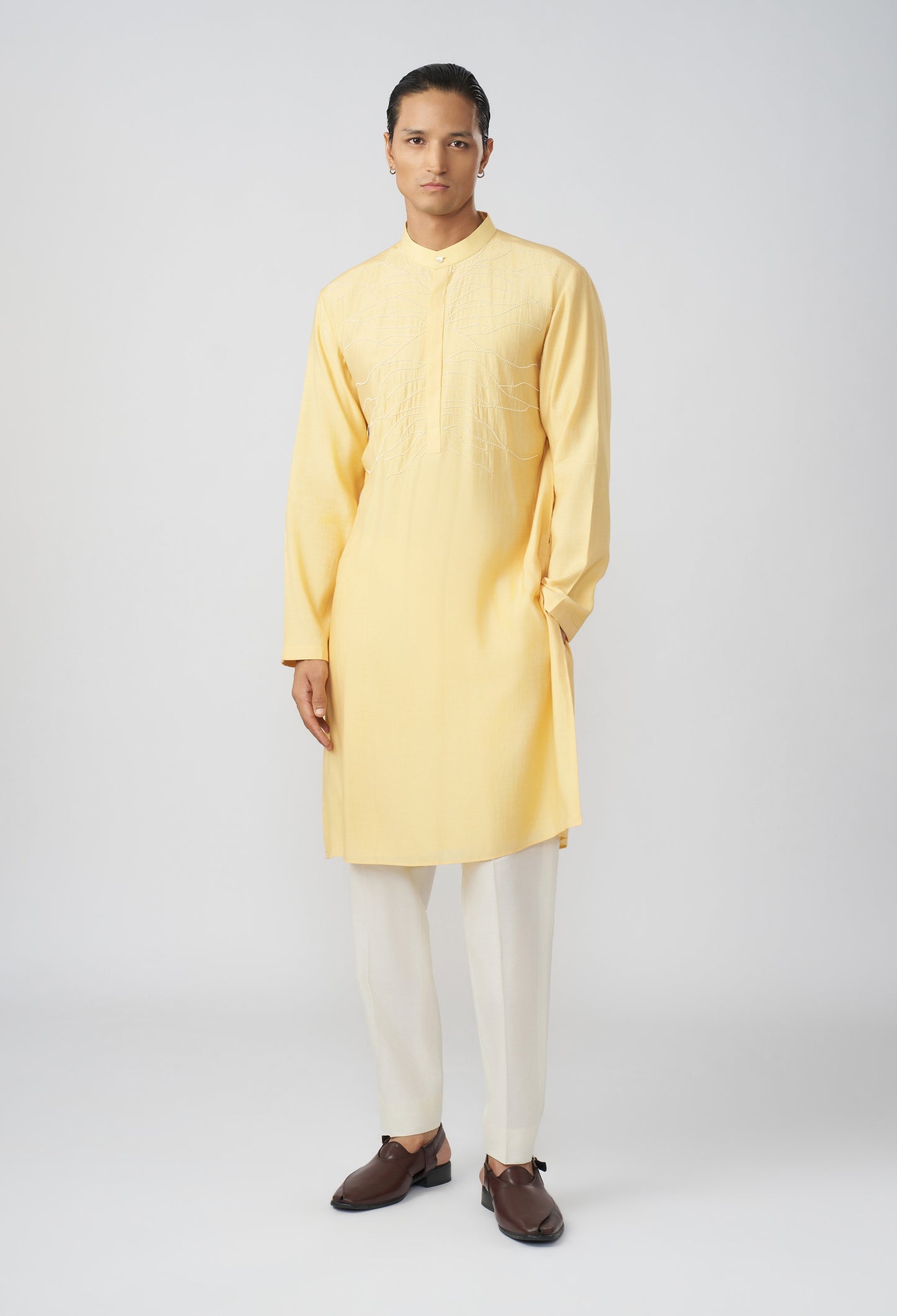 City Roots Kurta - Pastel Yellow