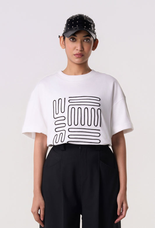 Contour Piping T-Shirt White
