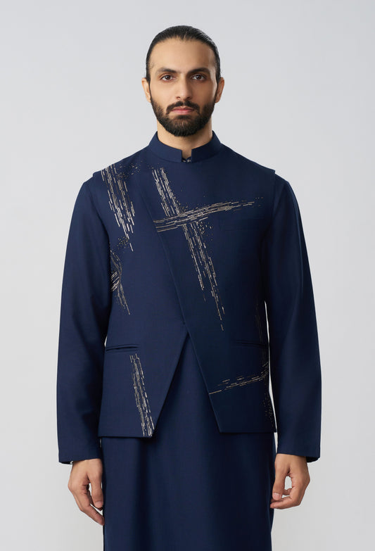 Crosshatch Pitta Bandi Jacket - Navy Blue