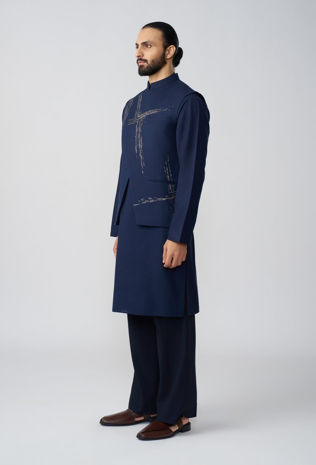 Crosshatch Pitta Bandi Jacket - Navy Blue