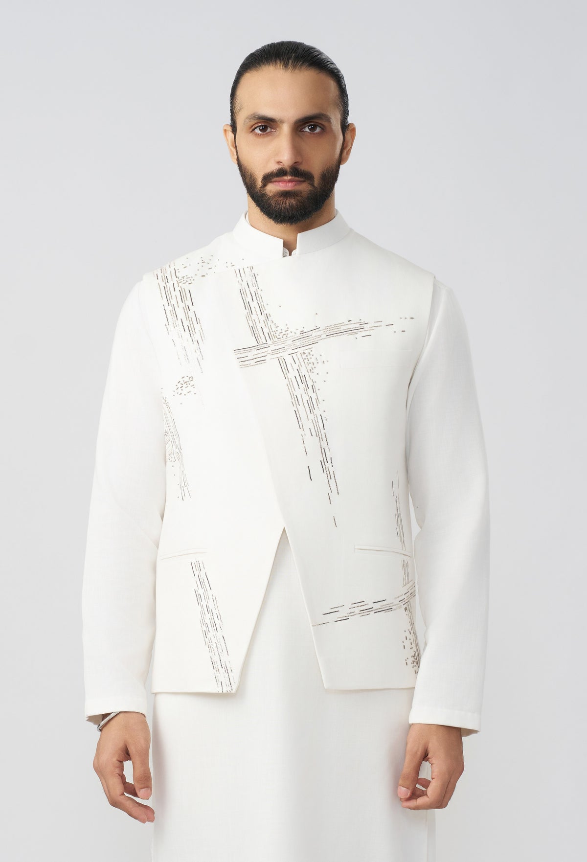 Crosshatch Pitta Bandi Jacket - Off White