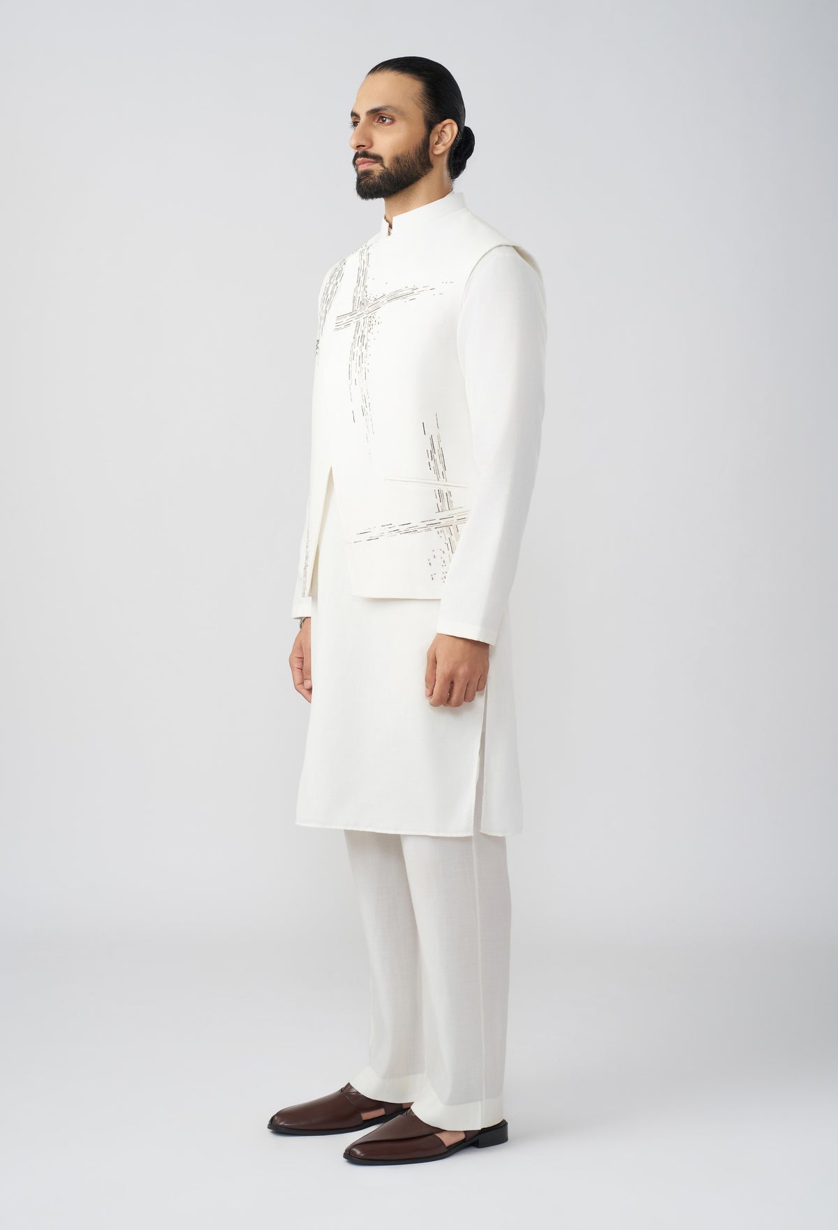 Crosshatch Pitta Bandi Jacket - Off White