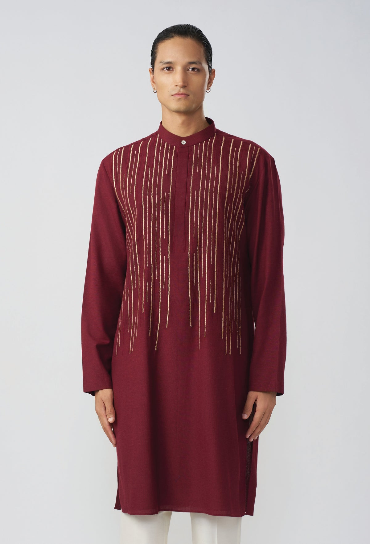 Fall Line Kurta - Maroon