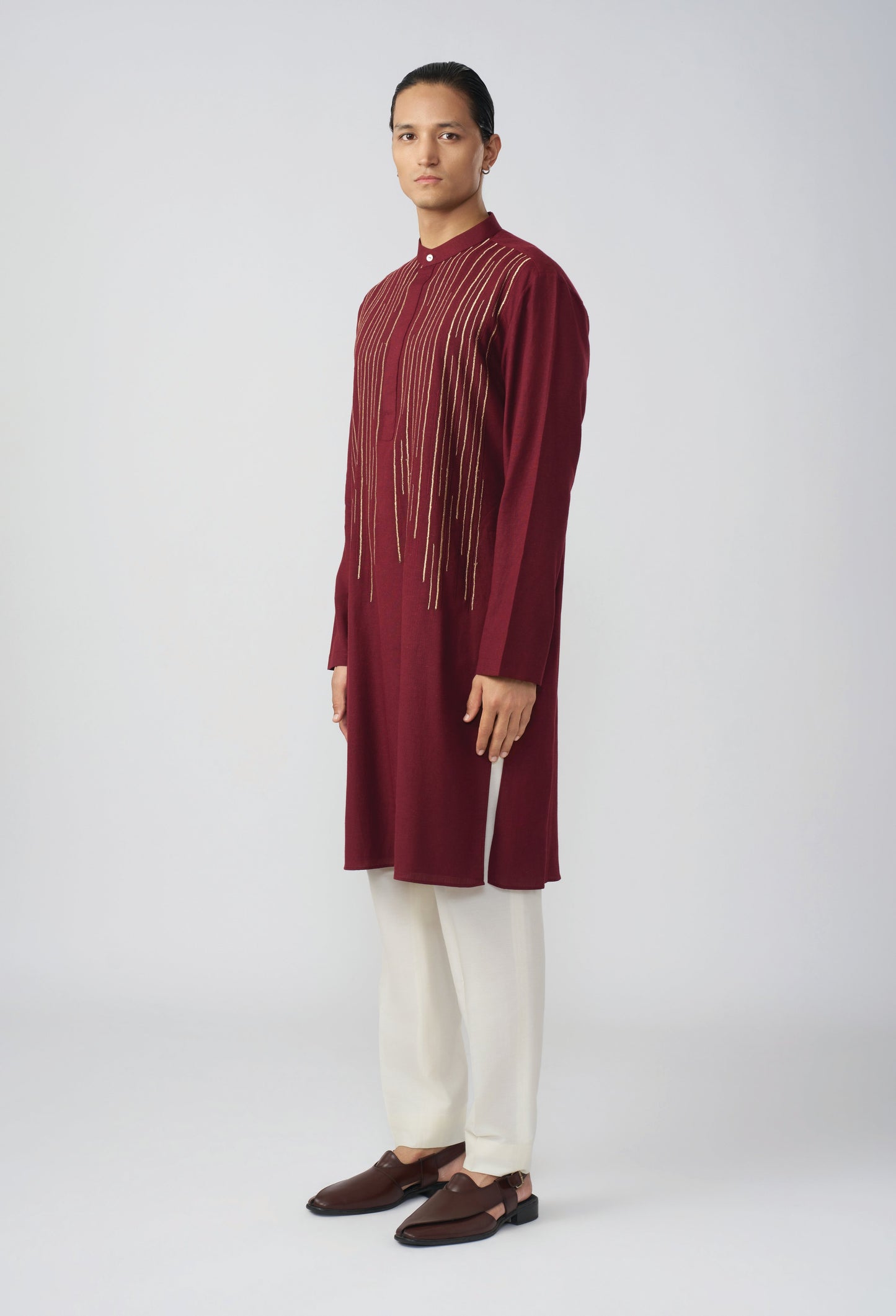 Fall Line Kurta - Maroon