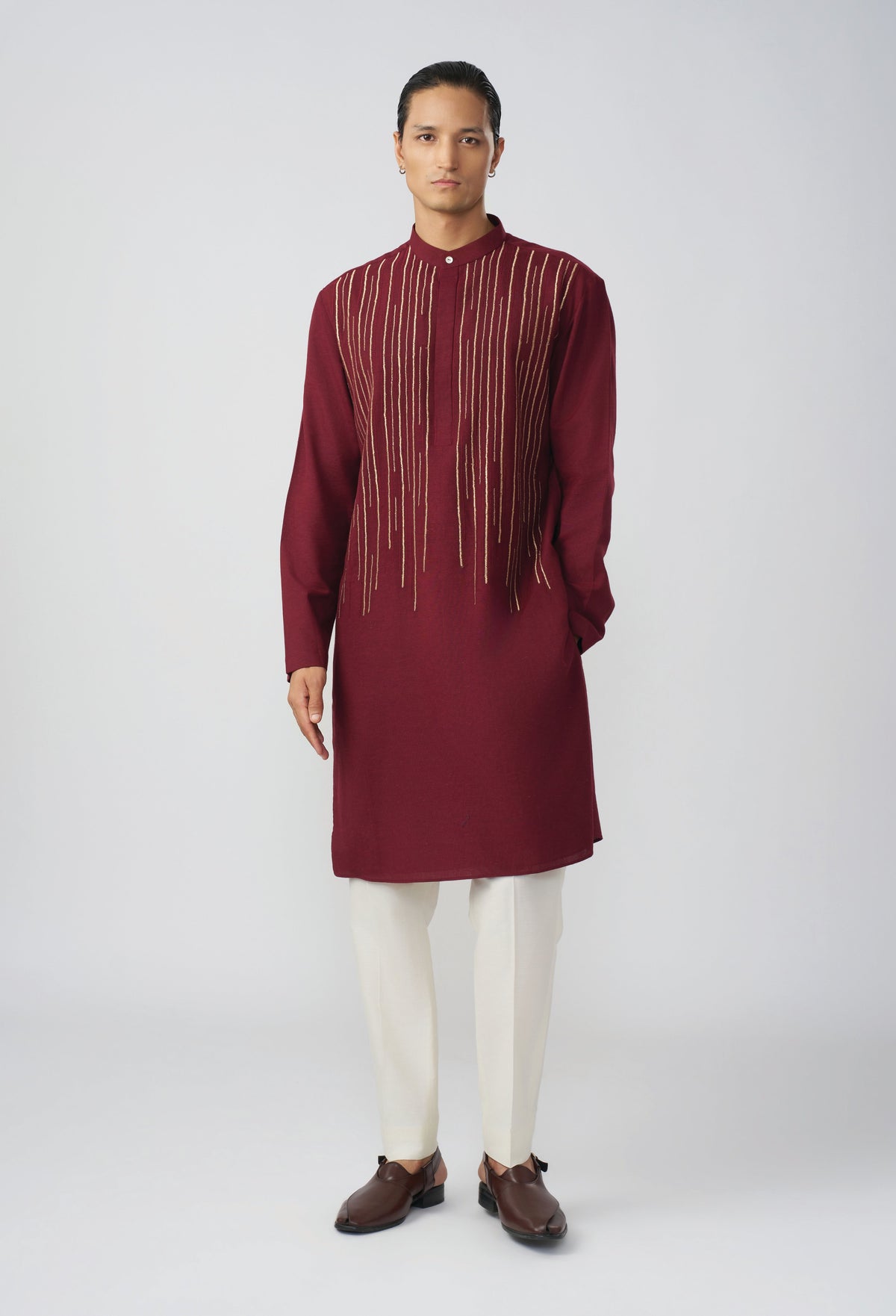 Fall Line Kurta - Maroon