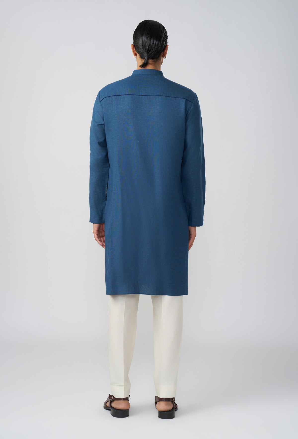 Fall Line Kurta - Navy Blue