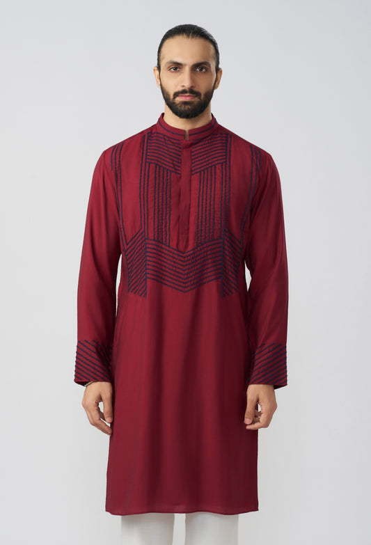Framework Kurta - Maroon