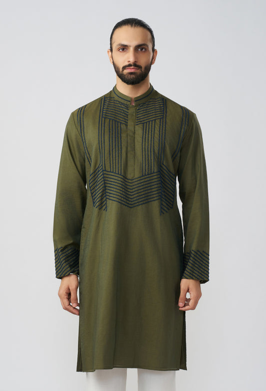 Framework Kurta - Olive