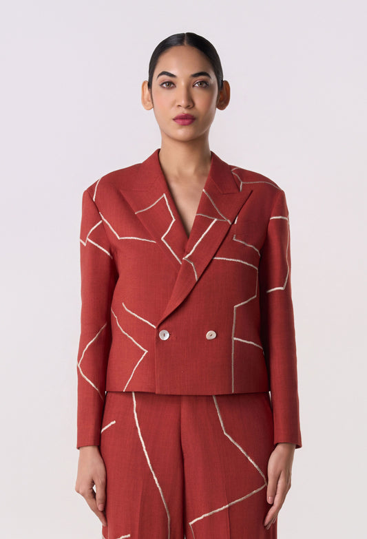 Gridbreak Cropped Blazer