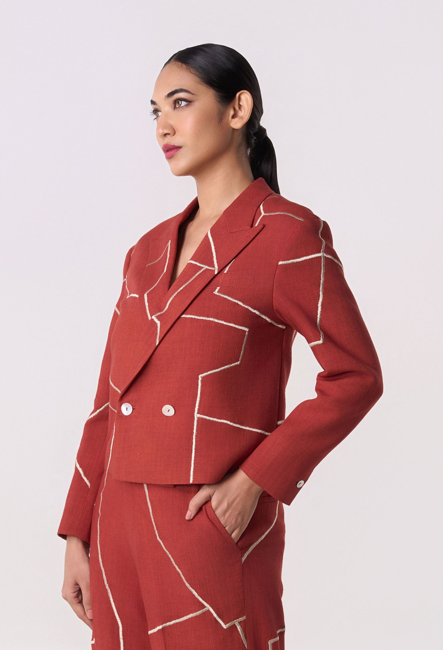 Gridbreak Cropped Blazer