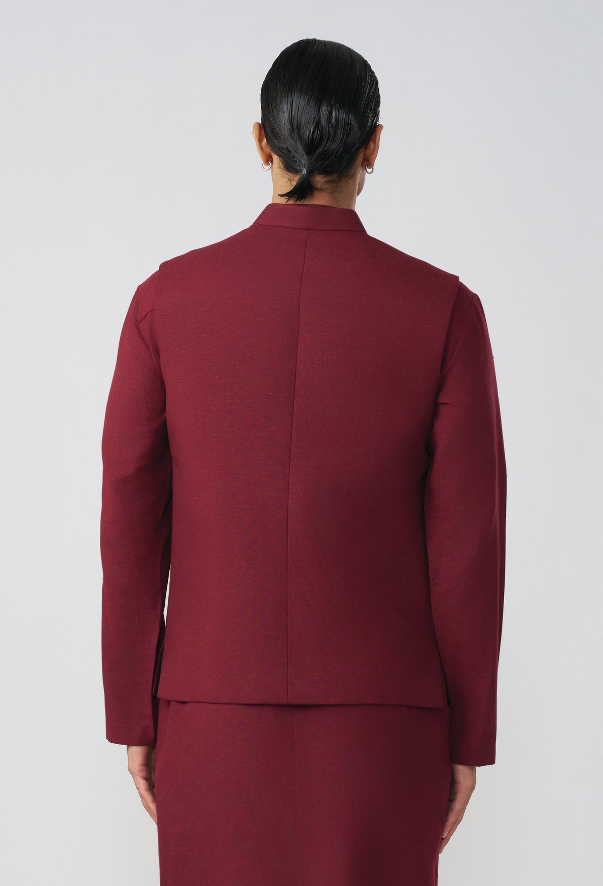 Linear Drift Bandi Jacket - Maroon