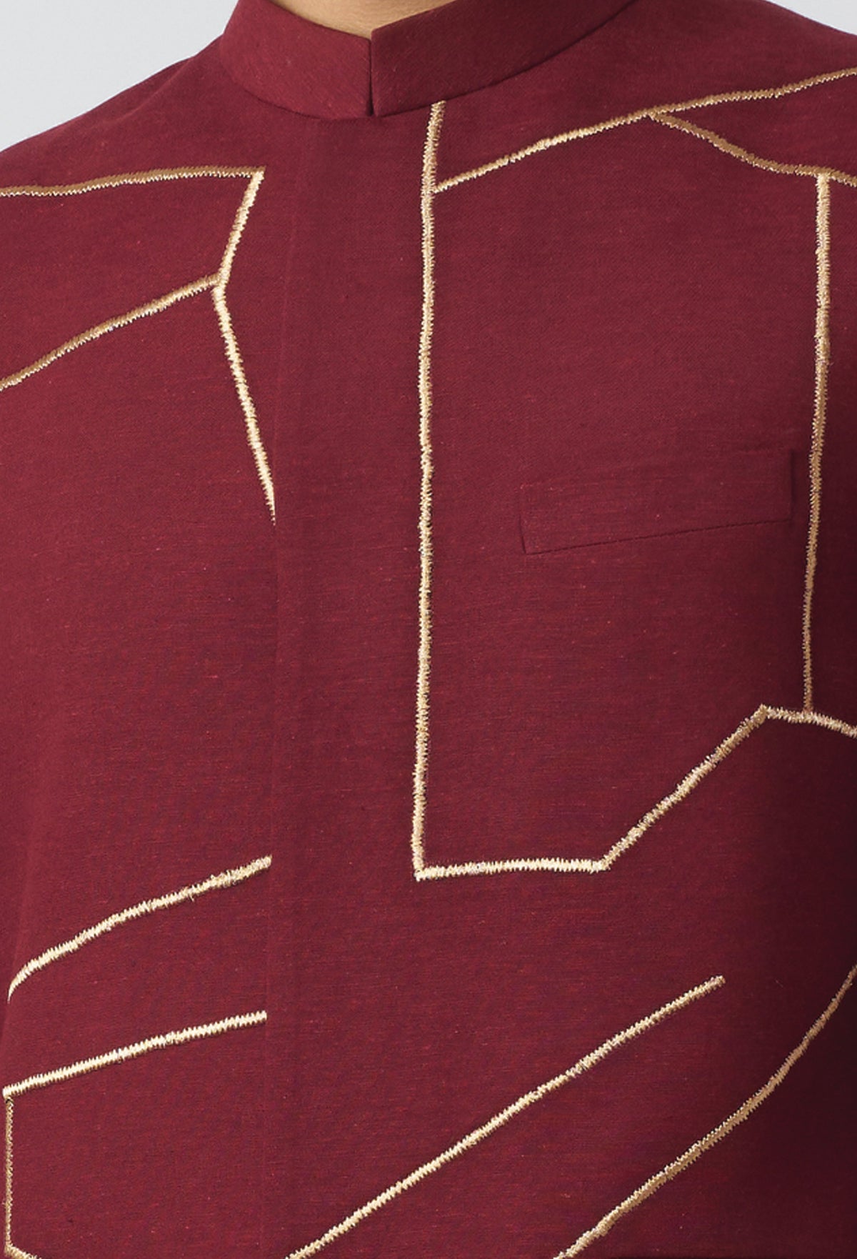 Linear Drift Bandi Jacket - Maroon