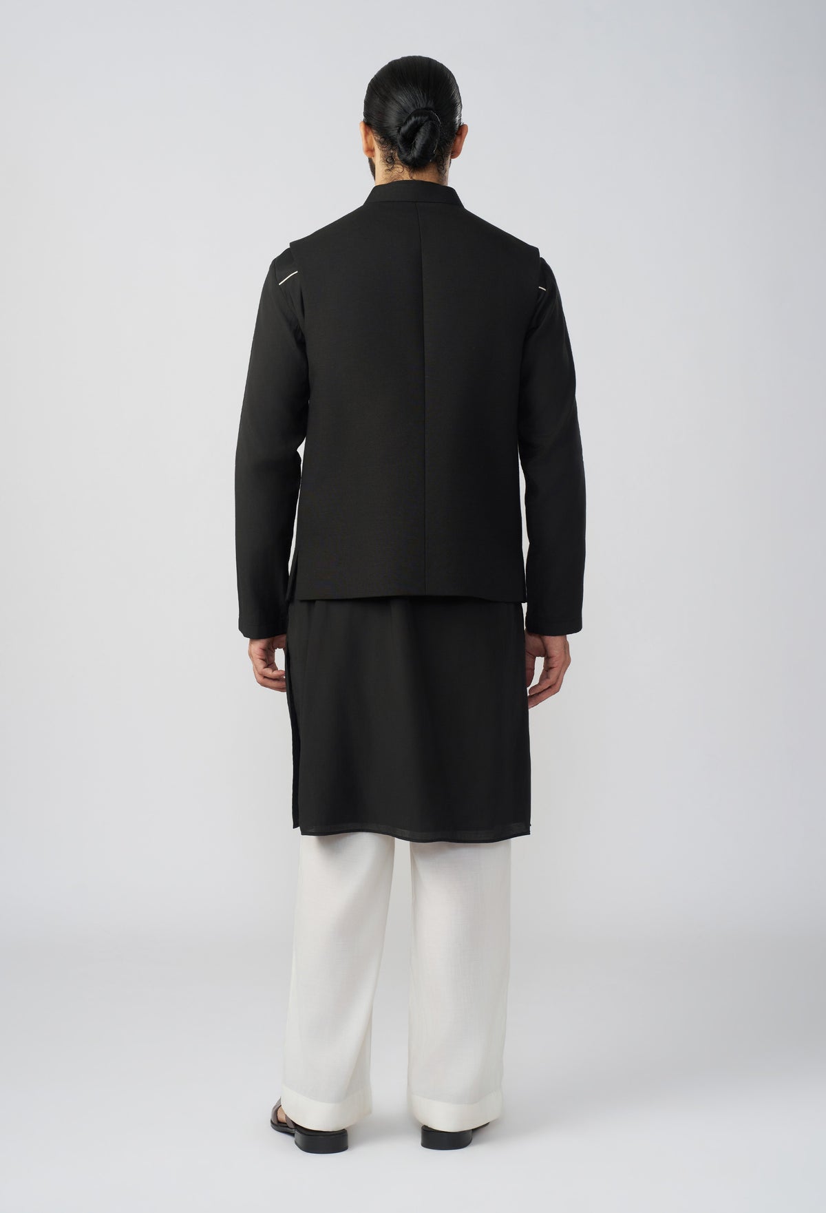 Linear Drift Bandi Jacket Set - Black