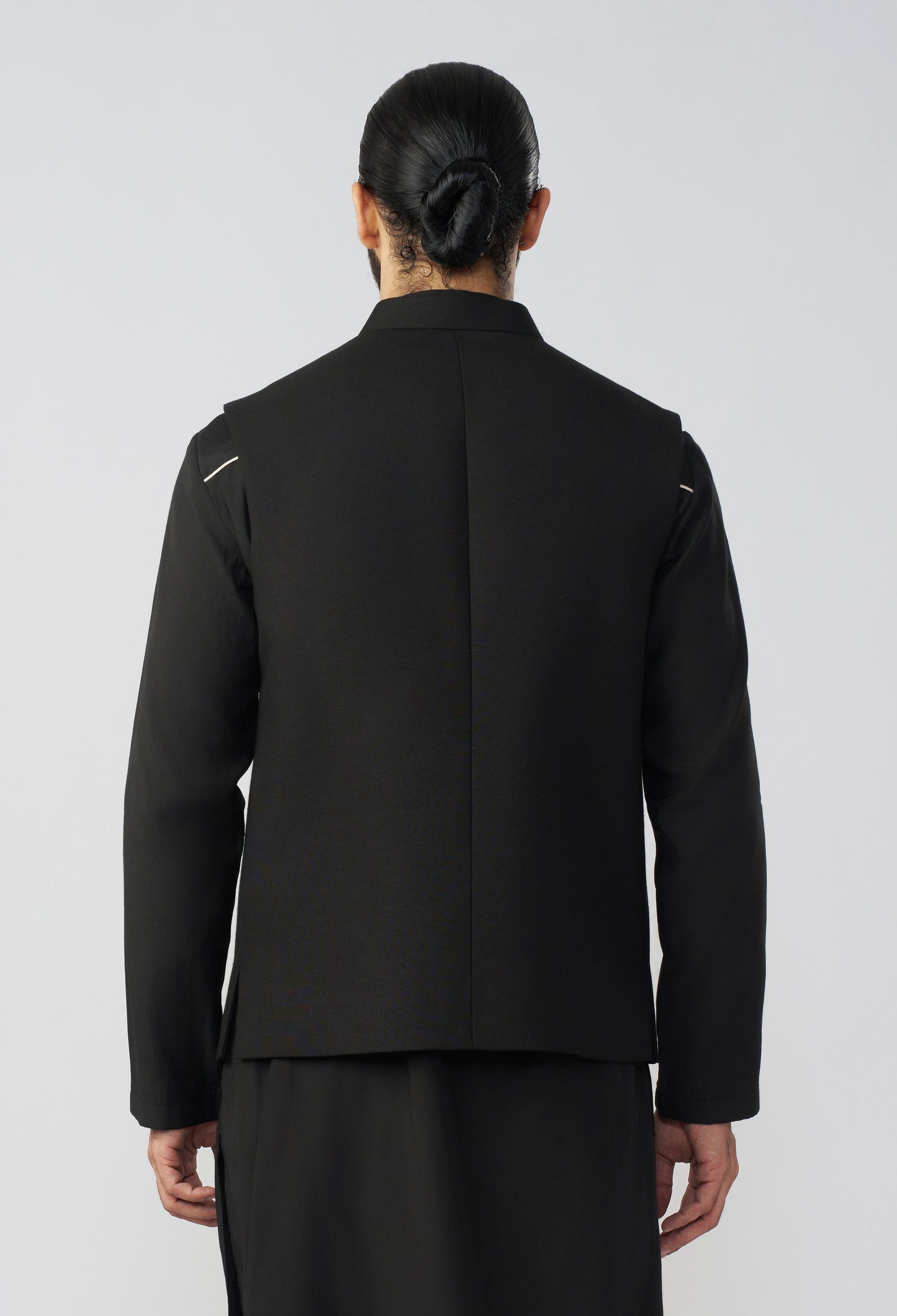 Linear Drift Bandi Jacket Set - Black