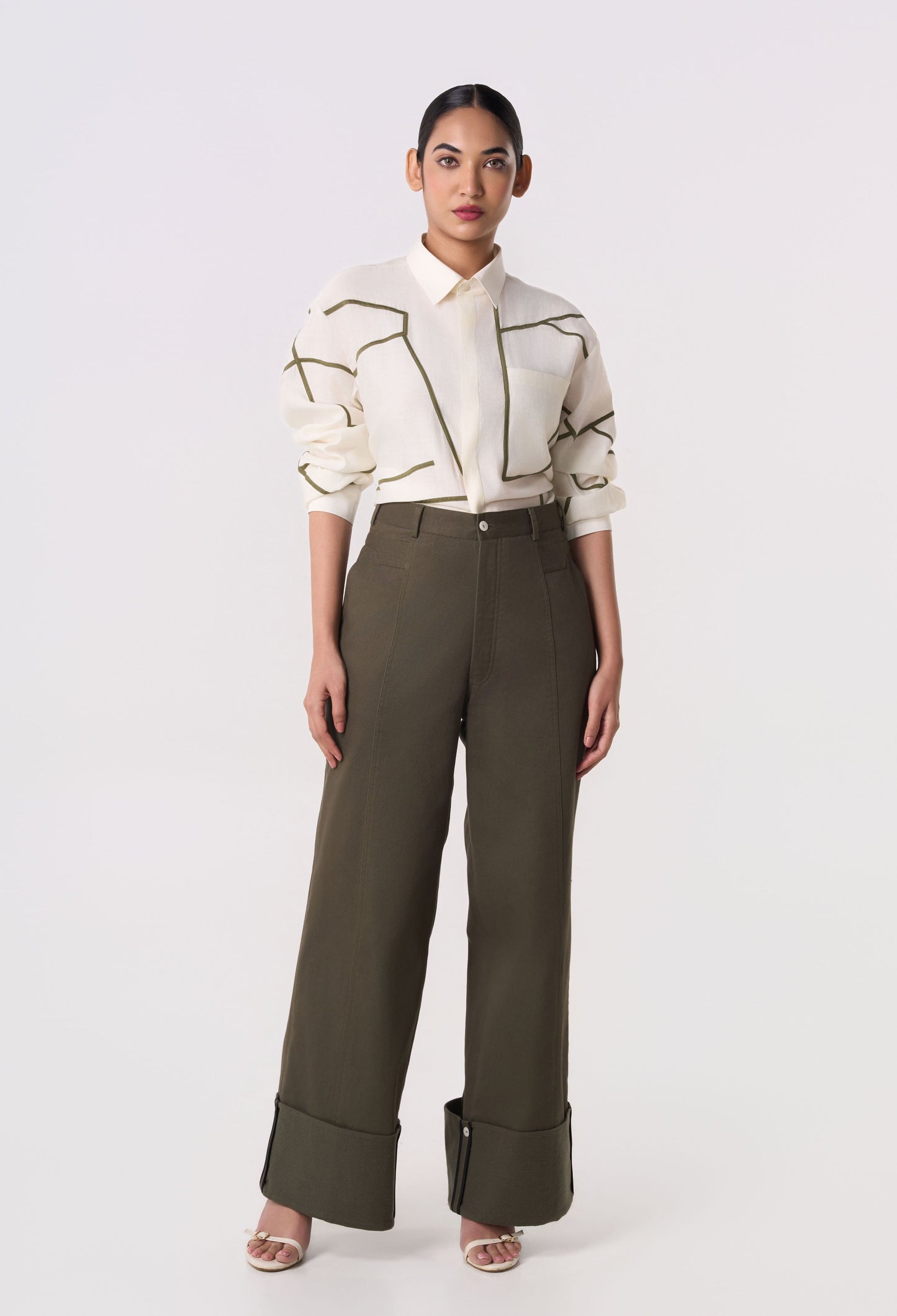 Mosaic Belt Cuffed Pants