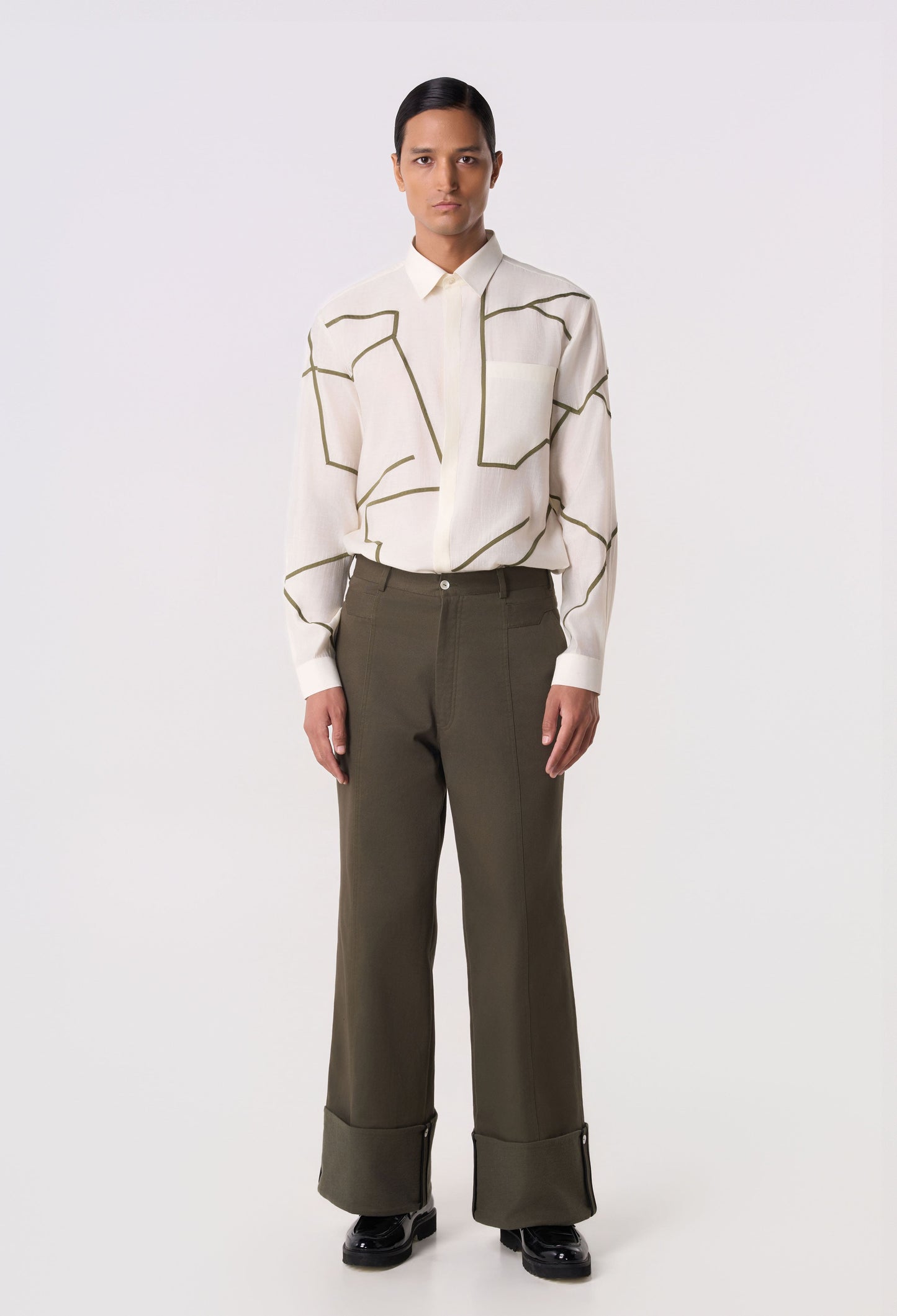 Mosaic Belt Cuffed Pants