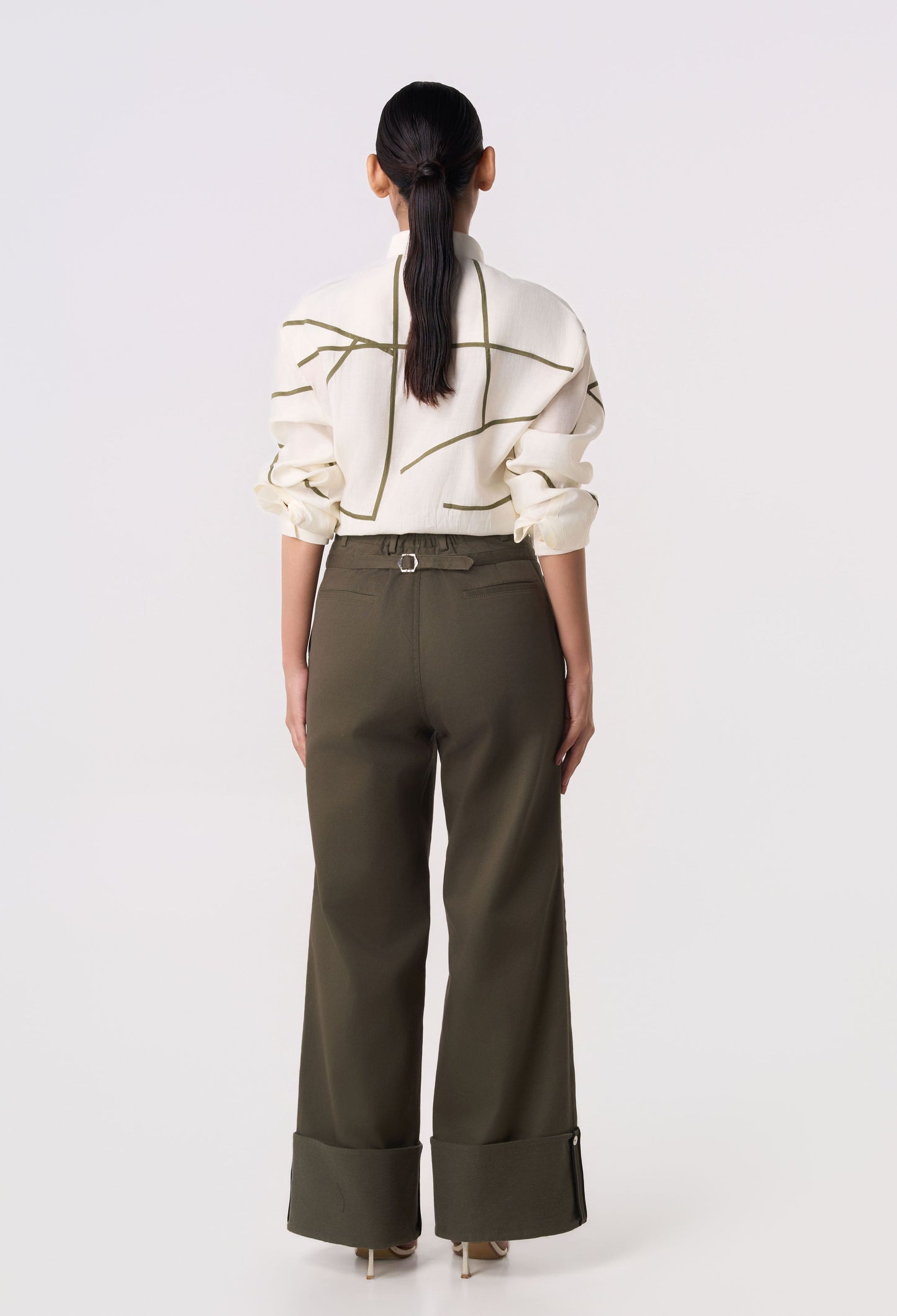 Mosaic Belt Cuffed Pants