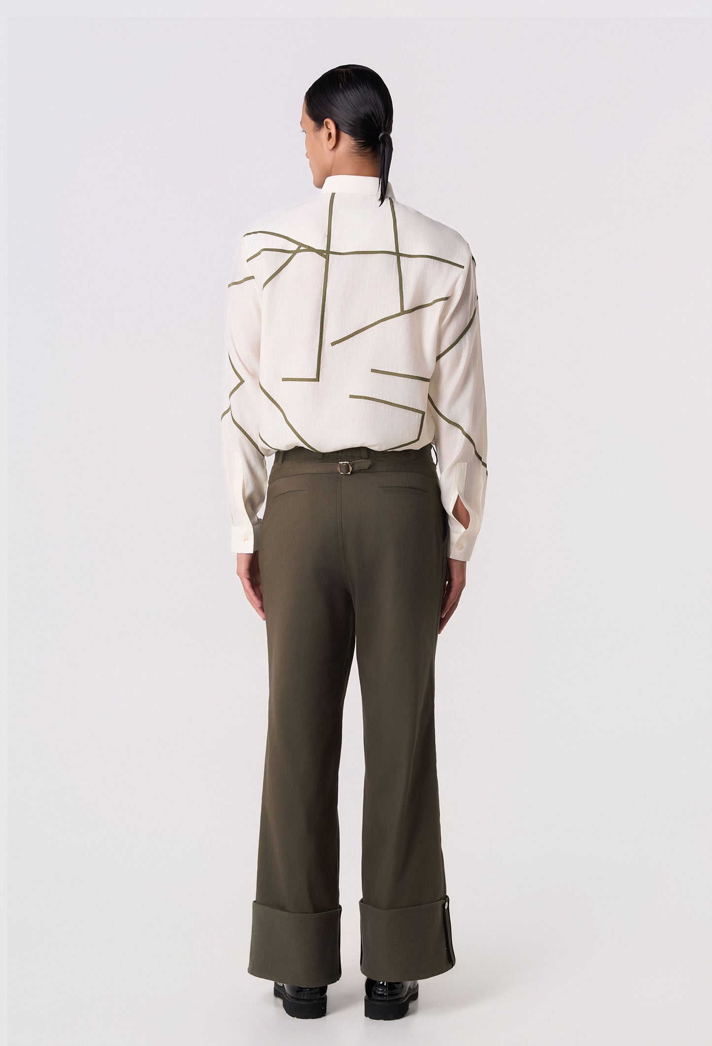 Mosaic Belt Cuffed Pants