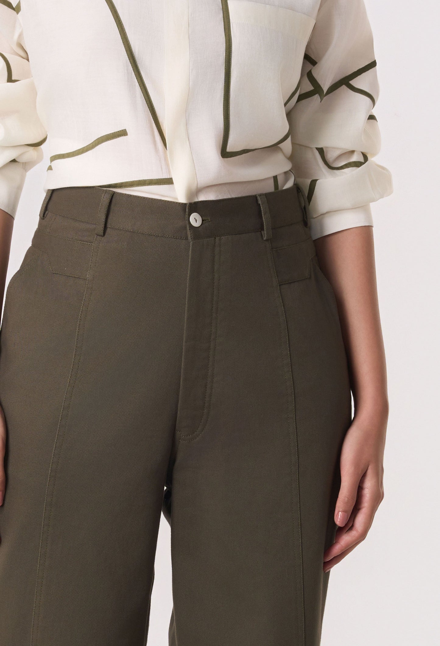 Mosaic Belt Cuffed Pants
