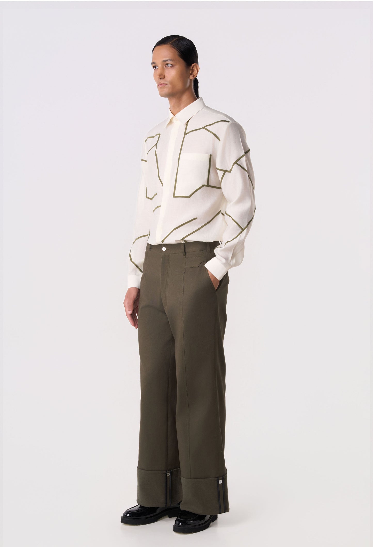 Mosaic Belt Cuffed Pants