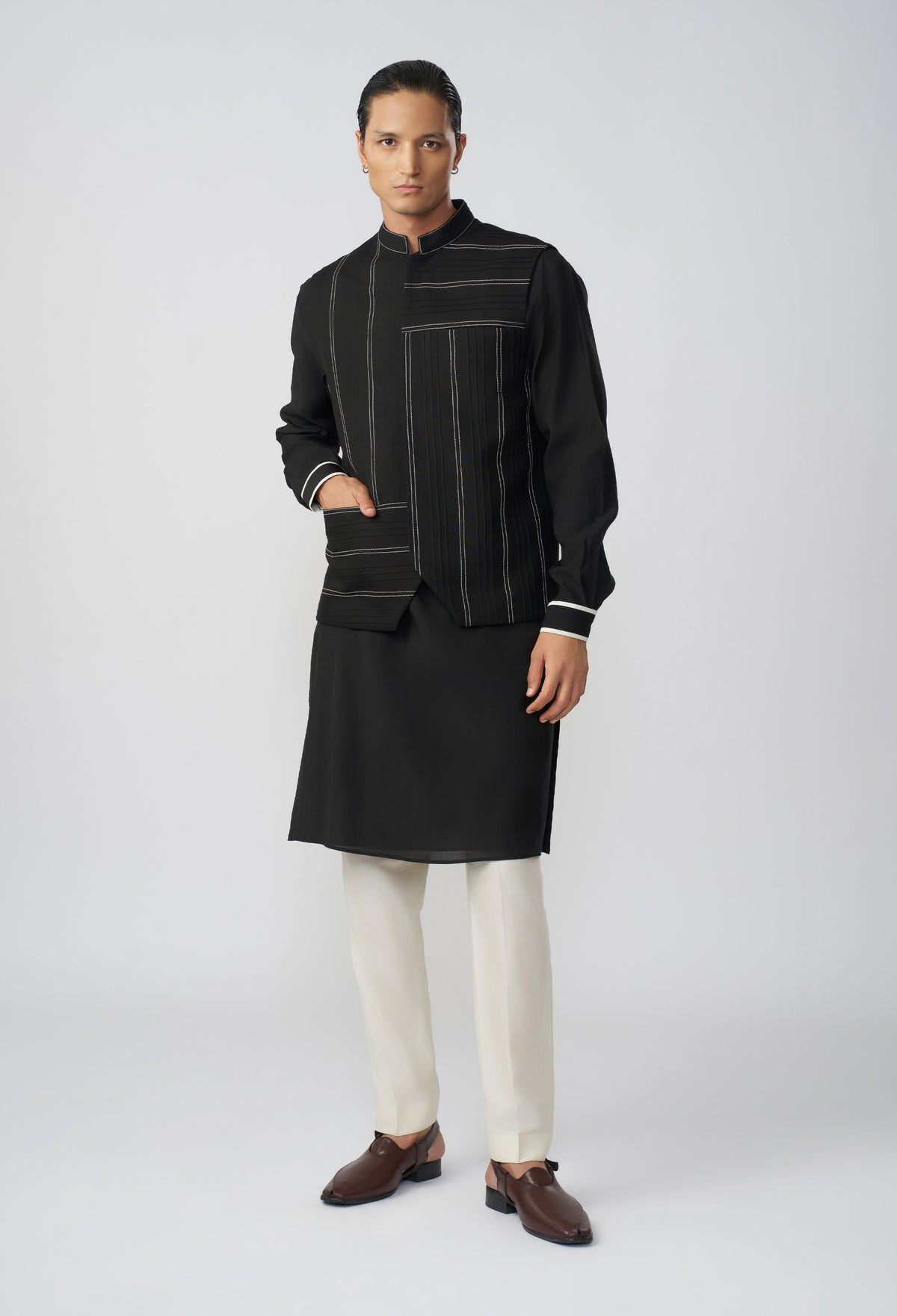 Offset Stitchline Bandi - Black