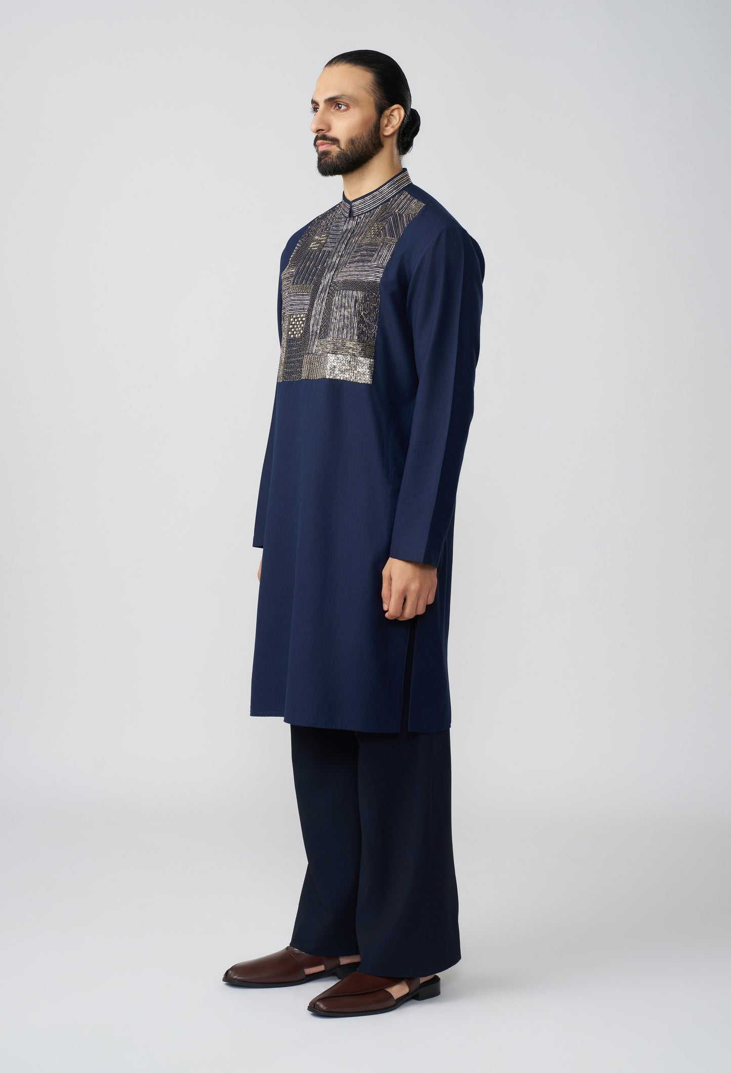 Pitta Mosaic Kurta - Navy Blue