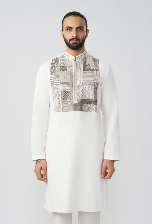 Pitta Mosaic Kurta - Off White